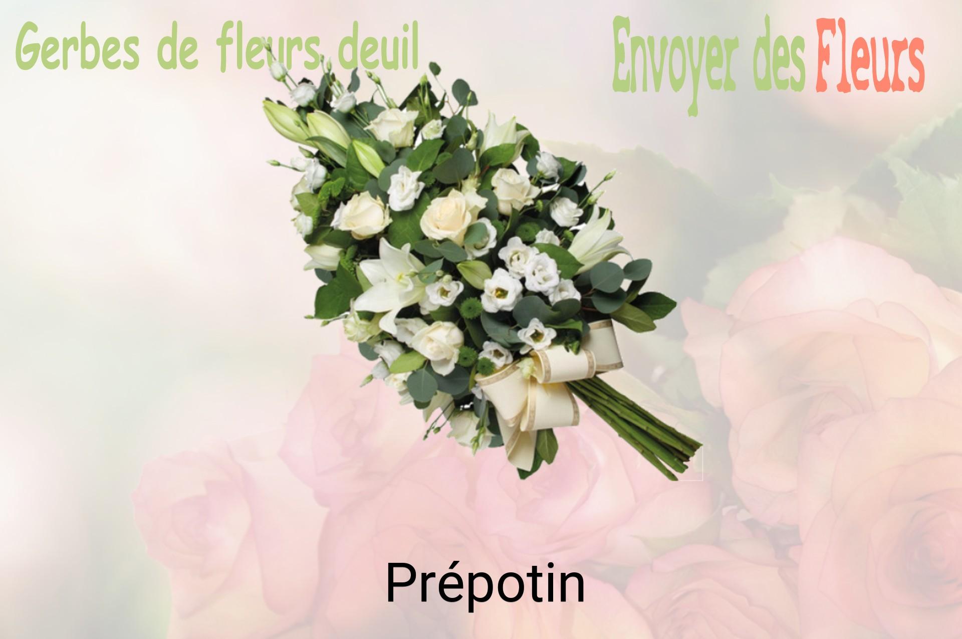 Gerbe de fleurs de deuil livrée à Prépotin
